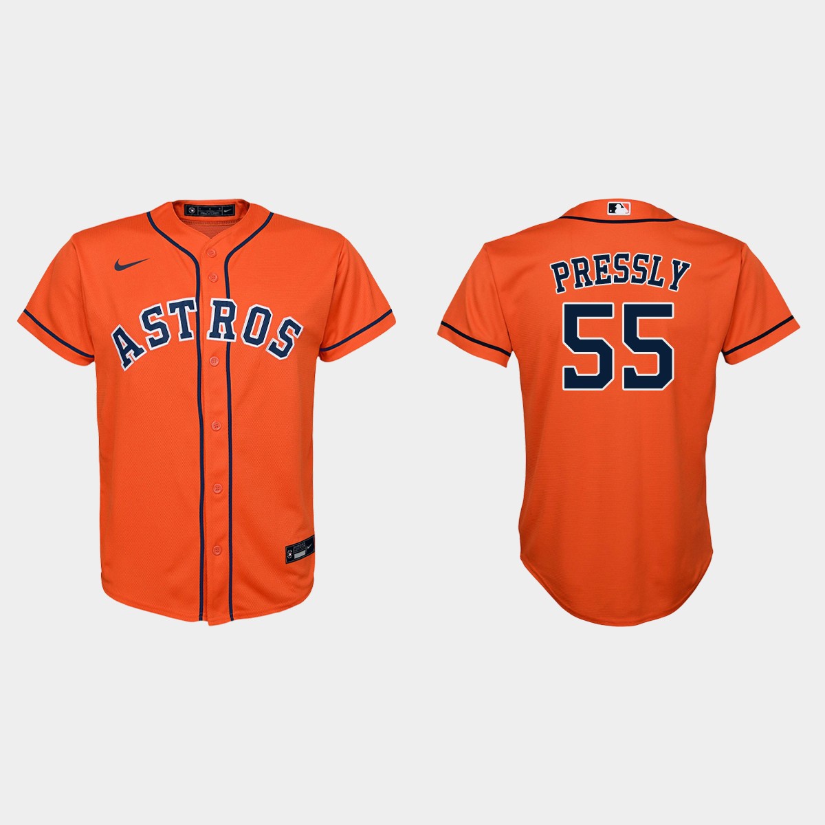Youth Houston Astros Ryan Pressly Orange Alternate Jersey