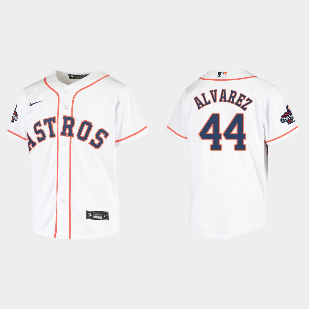 Youth Houston Astros Yordan Alvarez White World Series Champions Jersey