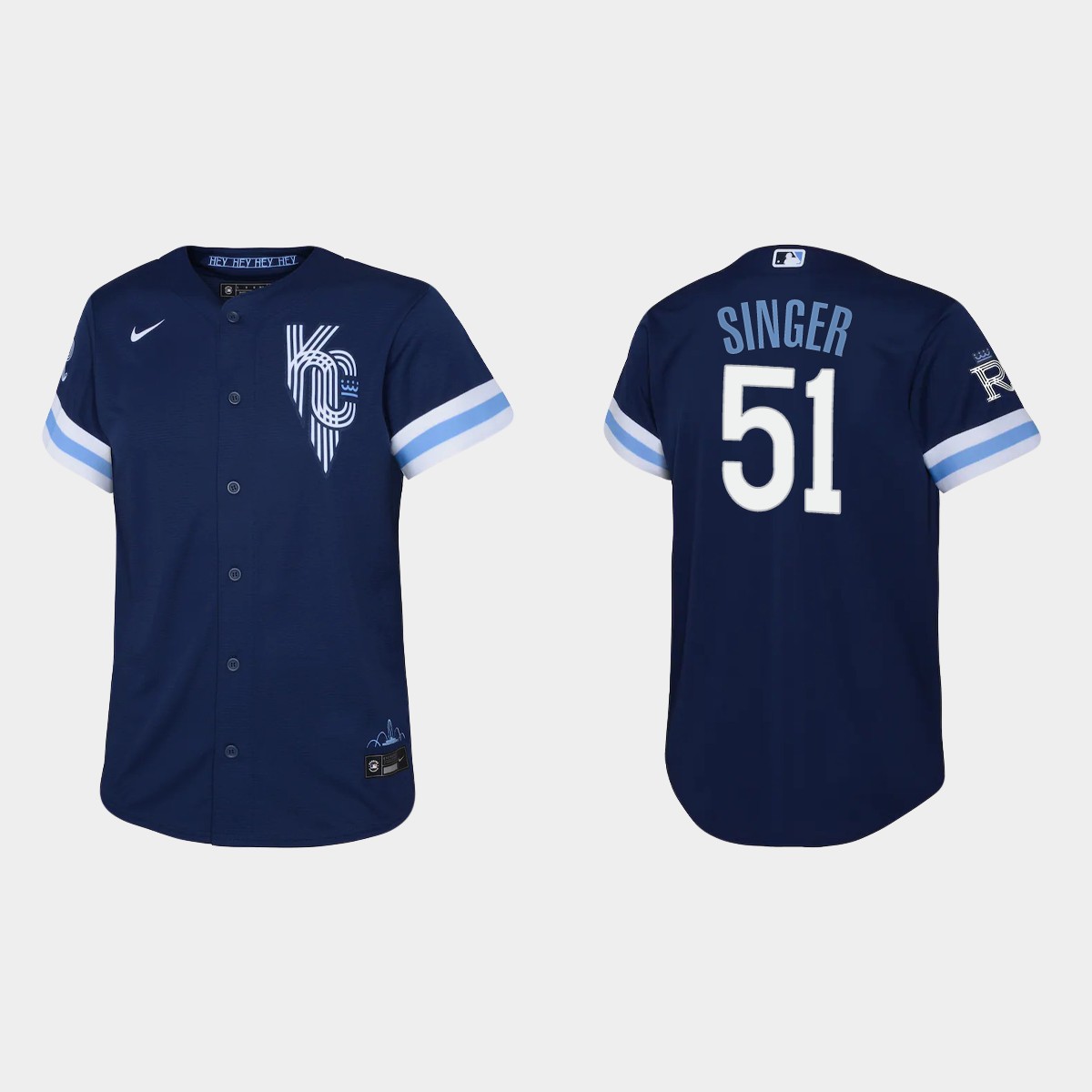 Youth Kansas City Royals Brady Singer Navy City Connect Jersey