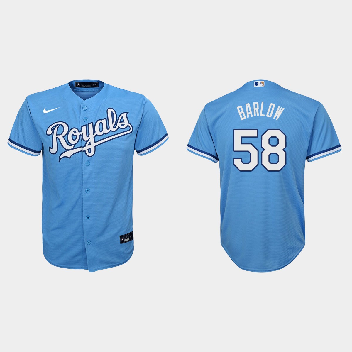 Youth Kansas City Royals Scott Barlow Light Blue Jersey