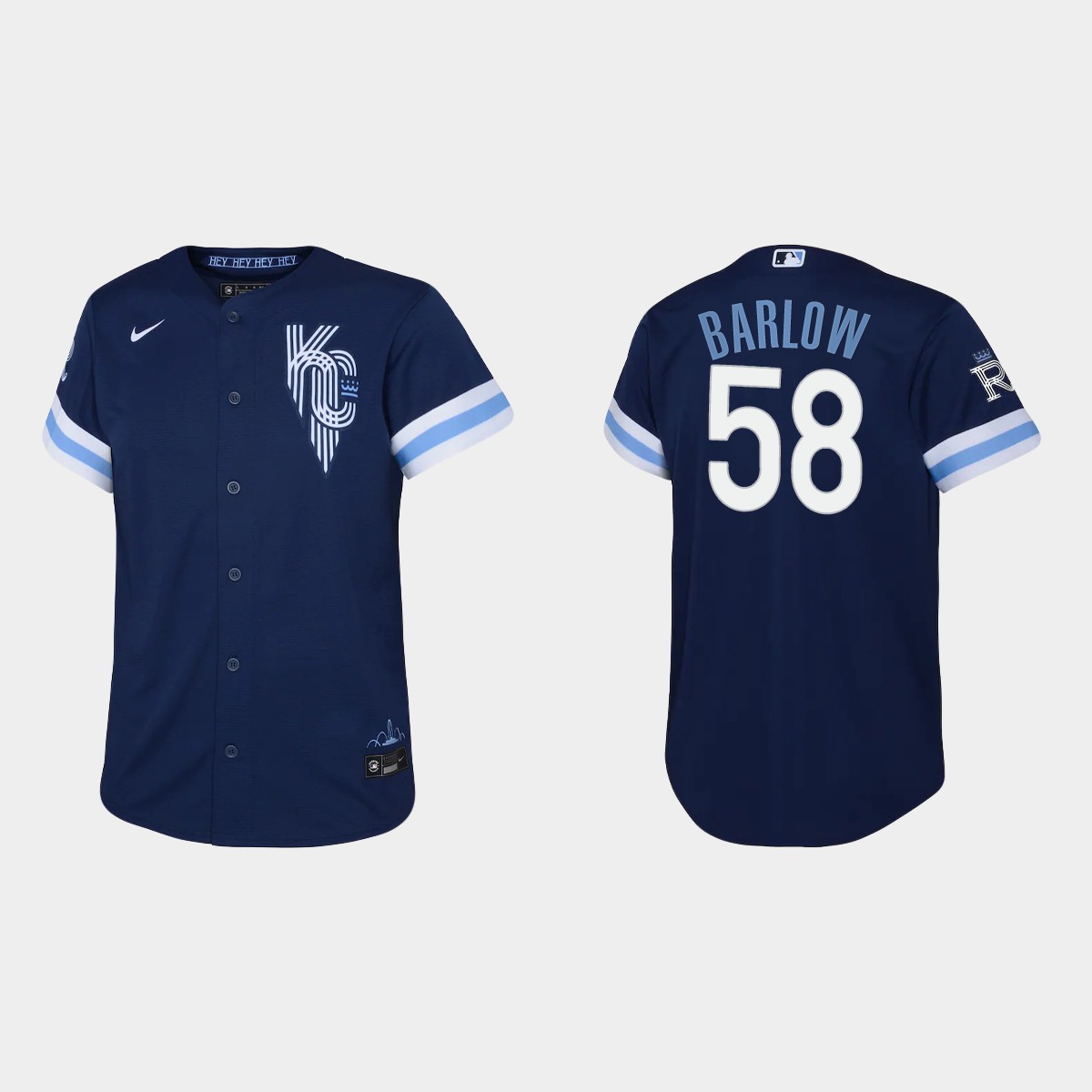 Youth Kansas City Royals Scott Barlow Navy City Connect Jersey