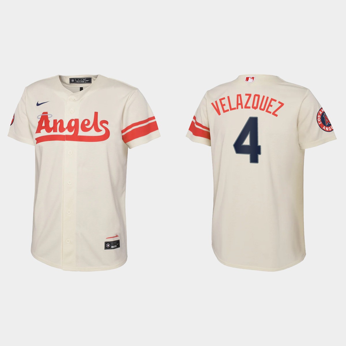 Youth Los Angeles Angels Andrew Velazquez Cream City Connect Jersey