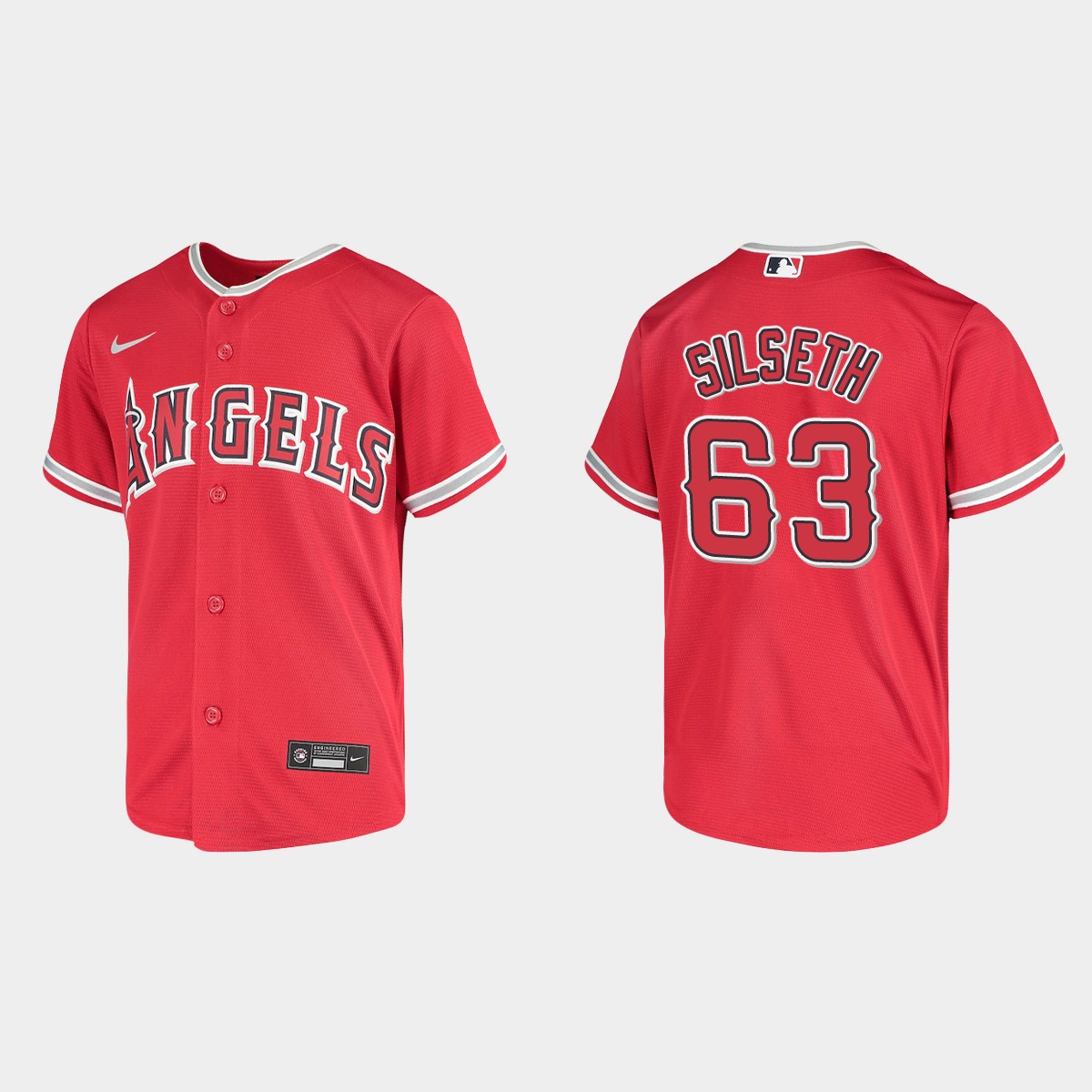 Youth Los Angeles Angels Chase Silseth Red Jersey