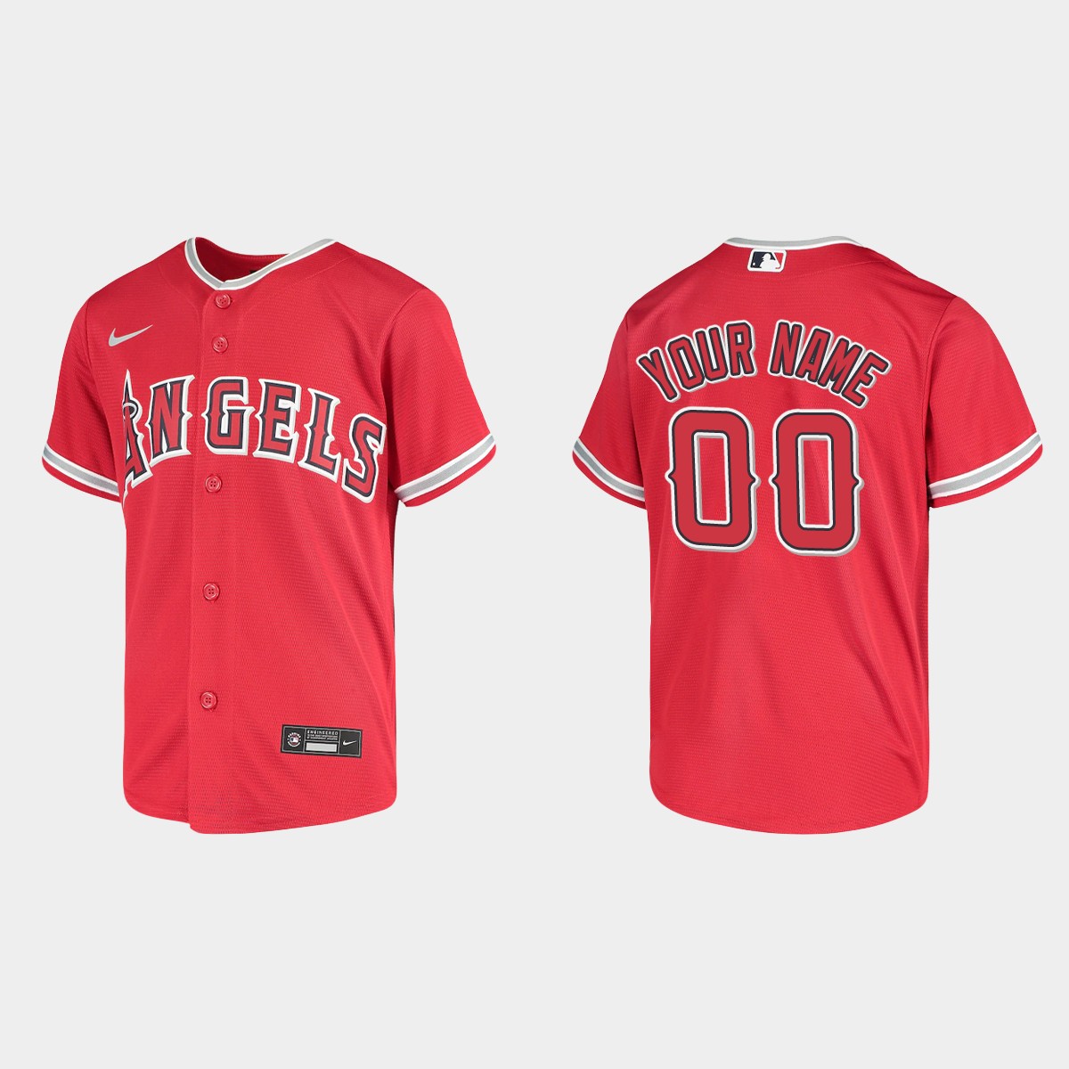 Youth Los Angeles Angels Custom Red Jersey