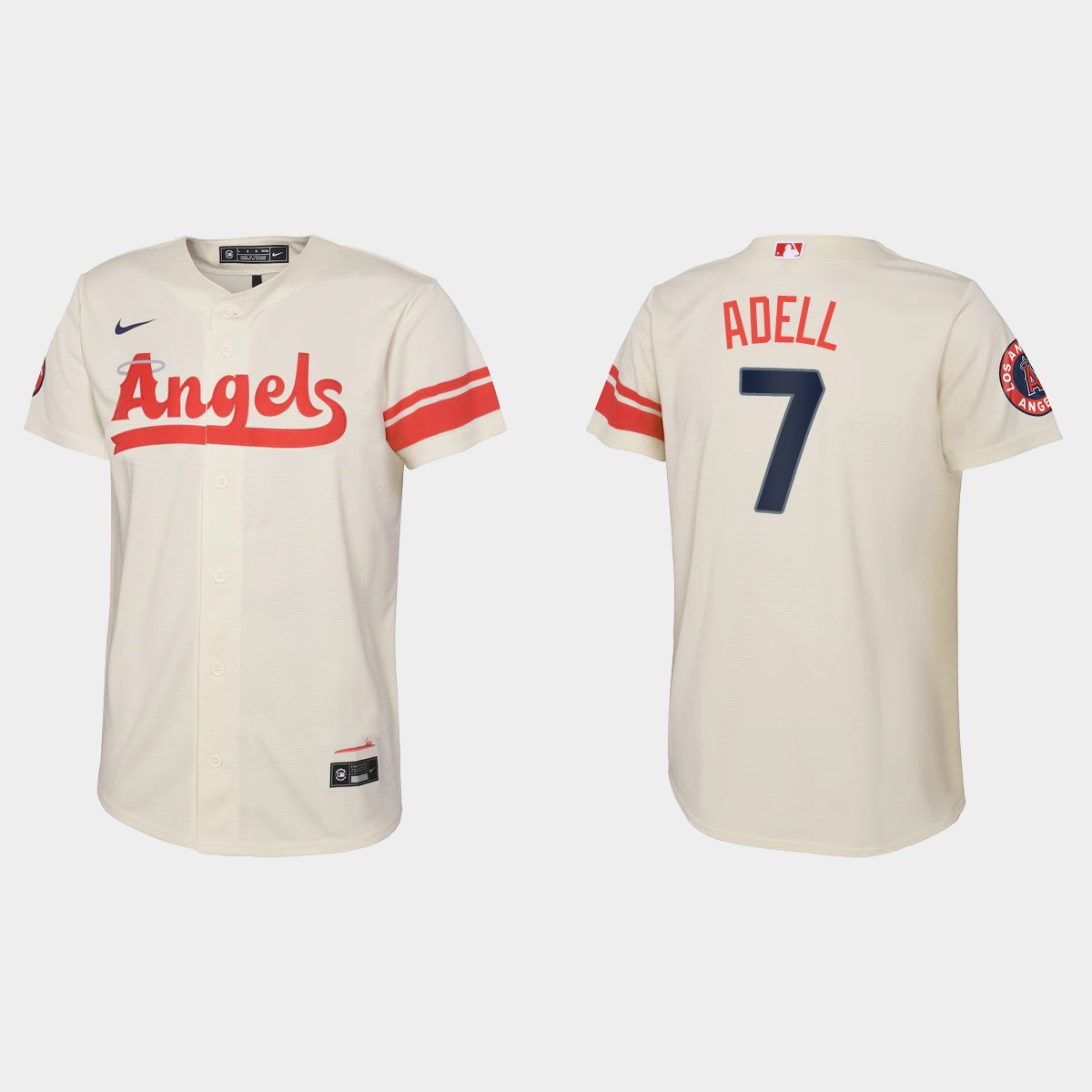 Youth Los Angeles Angels Jo Adell Cream City Connect Jersey