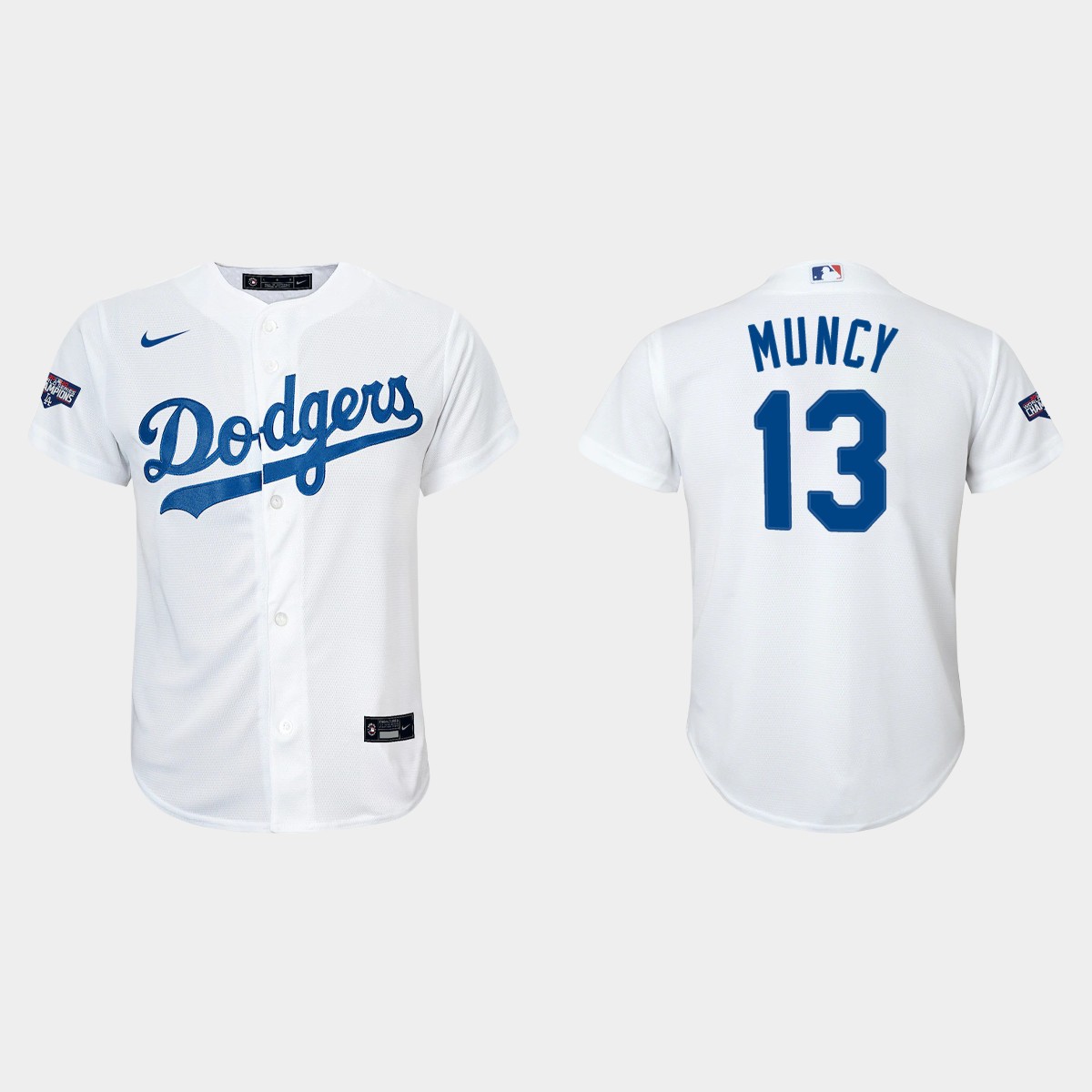 Youth Los Angeles Dodgers #13 Max Muncy White World Series Champions Home Player Jersey