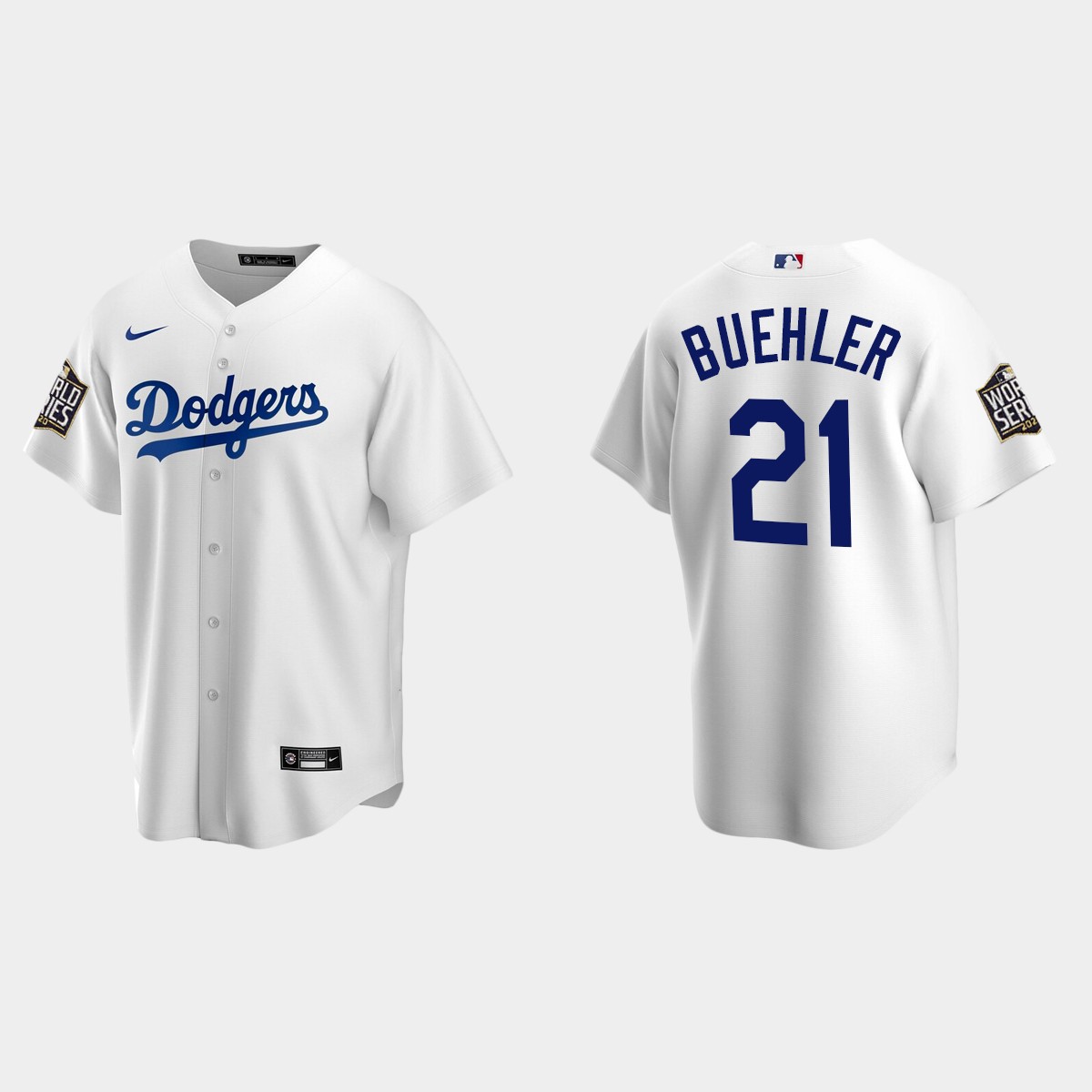 Youth Los Angeles Dodgers #21 Walker Buehler World Series Home Jersey - White