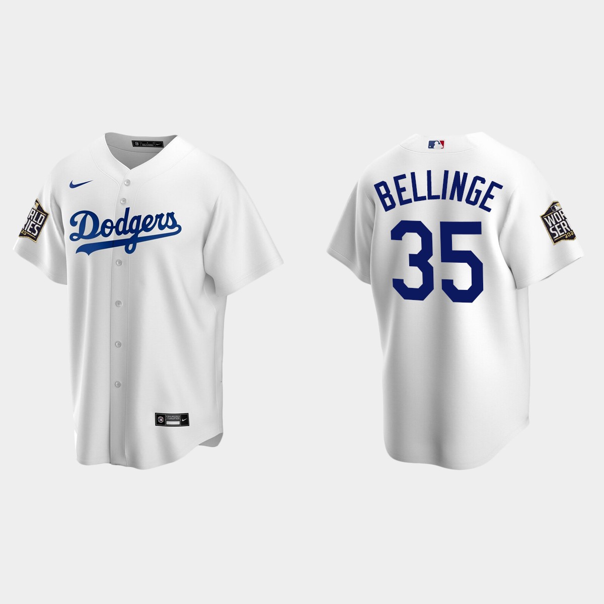 Youth Los Angeles Dodgers #35 Cody Bellinger World Series Home Jersey - White