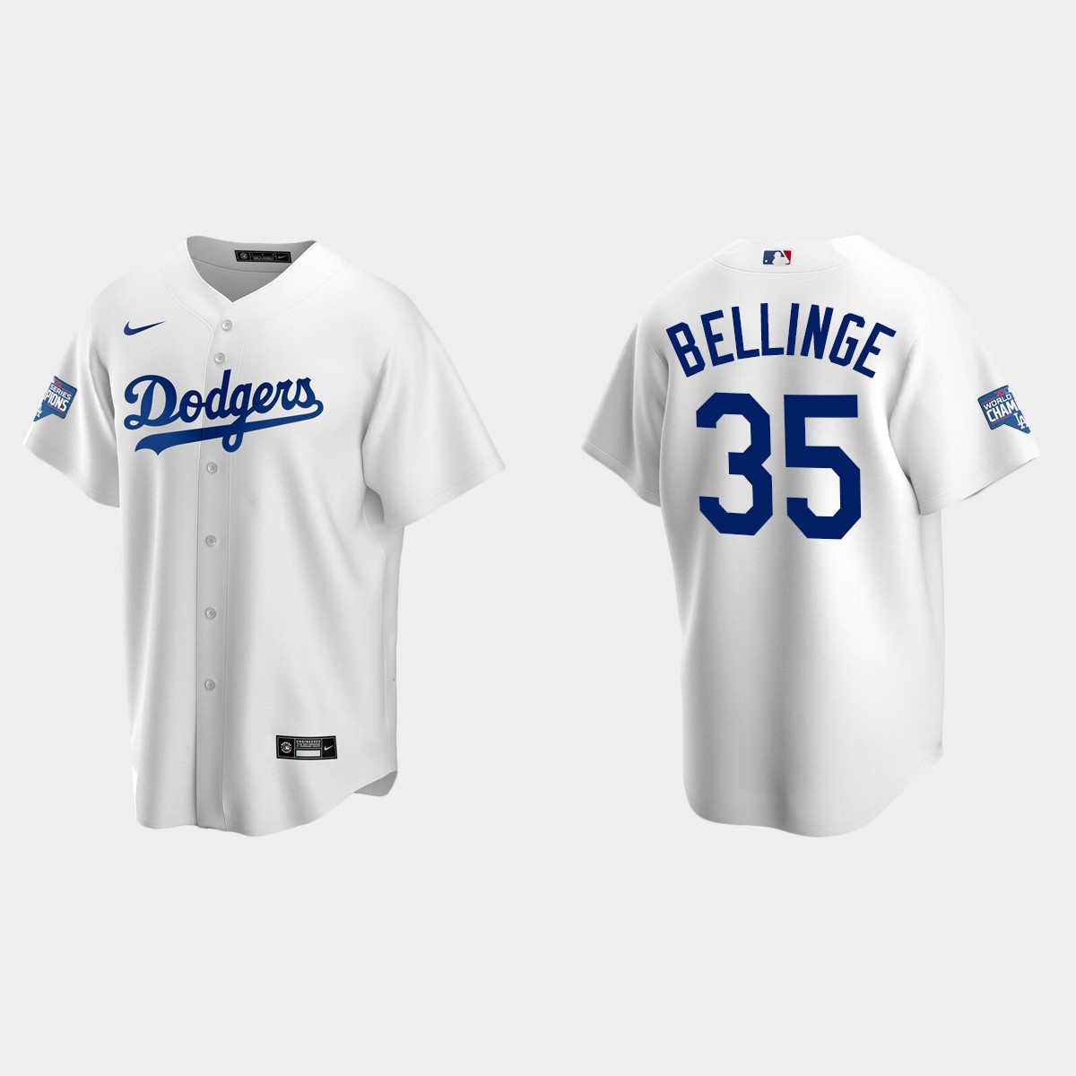 Youth Los Angeles Dodgers #35 Cody Bellinger White World Series Champions Home Jersey