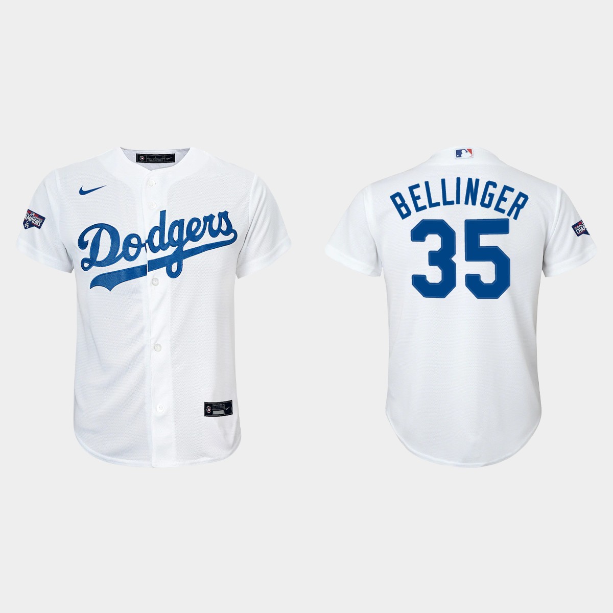 Youth Los Angeles Dodgers #35 Cody Bellinger White World Series Champions Home Player Jersey