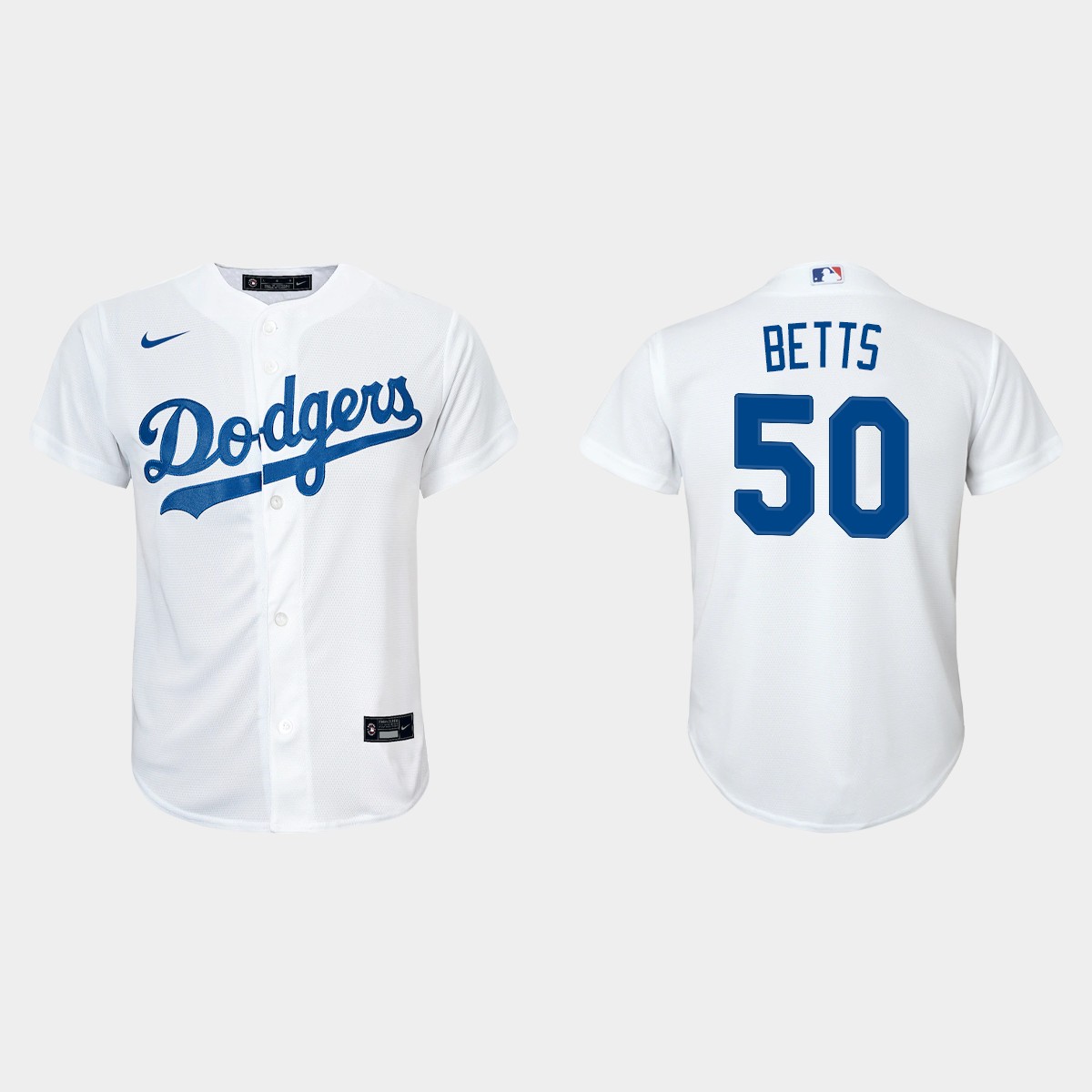 Youth Los Angeles Dodgers #50 Mookie Betts White Home Jersey