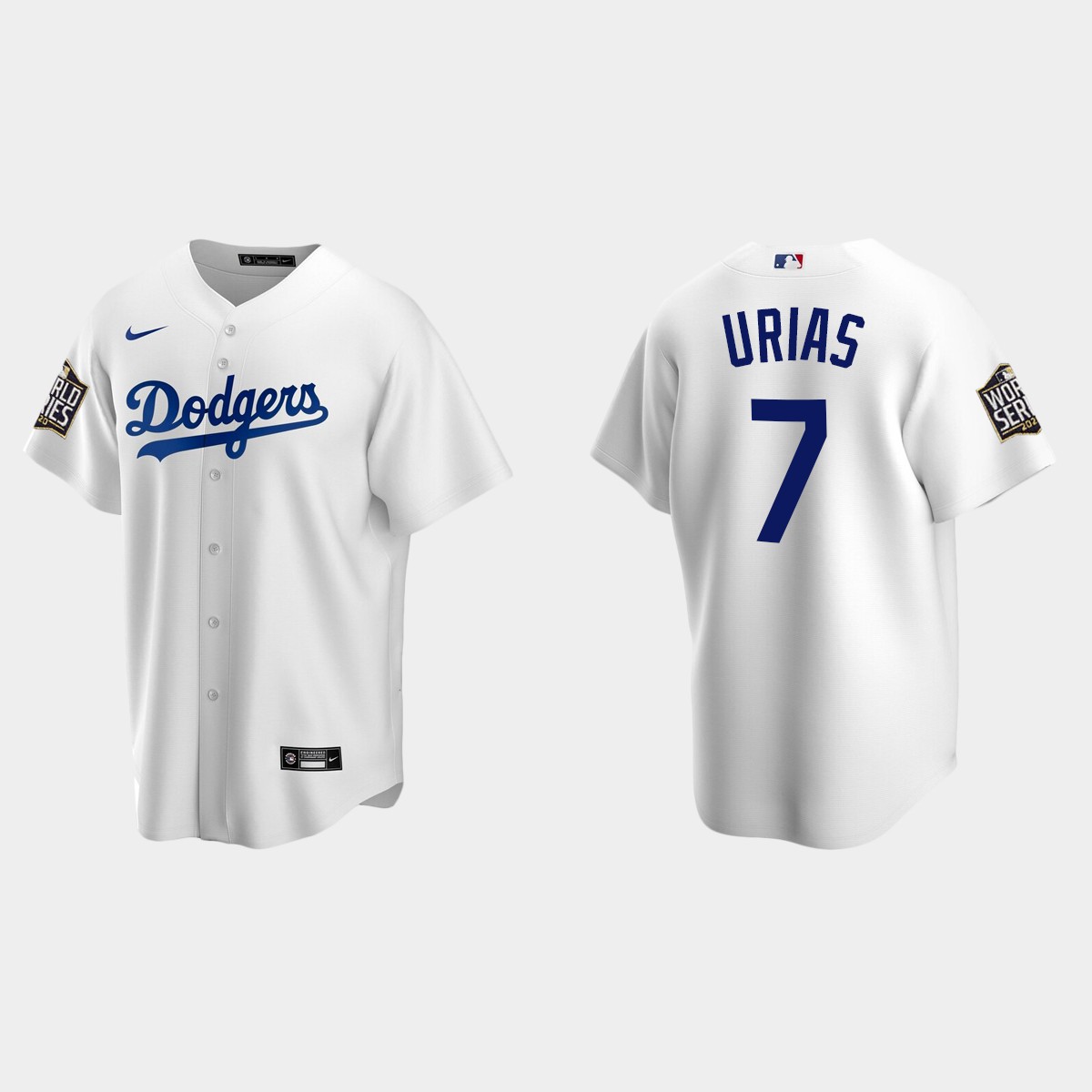 Youth Los Angeles Dodgers #7 Julio Urias World Series Home Jersey - White