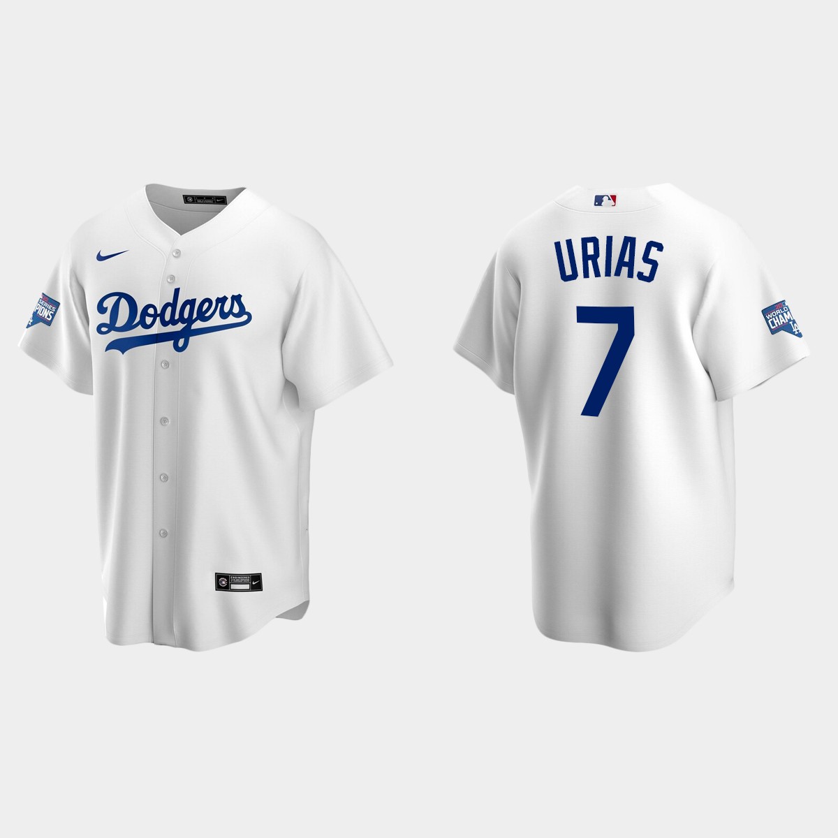 Youth Los Angeles Dodgers #7 Julio Urias White World Series Champions Home Jersey