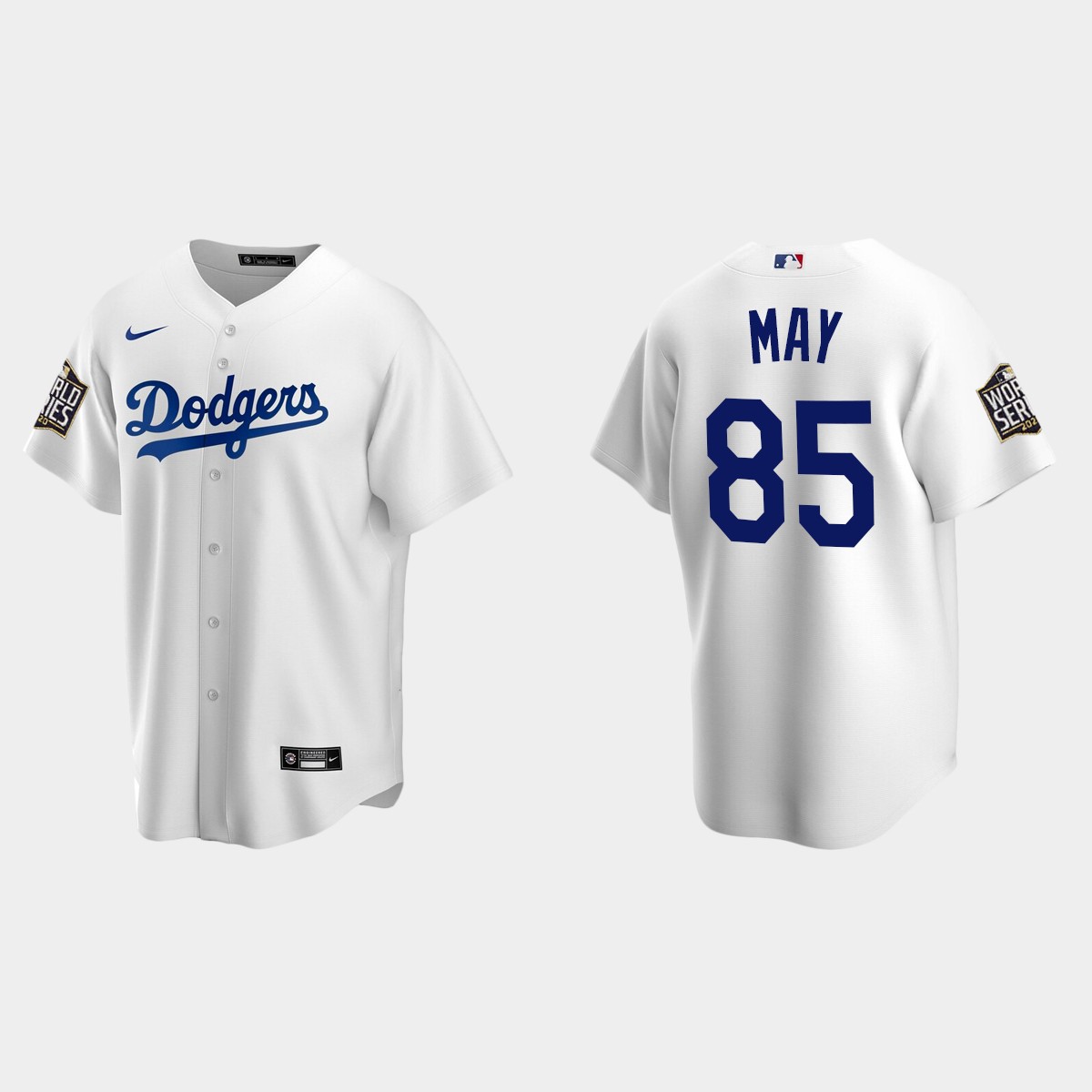 Youth Los Angeles Dodgers #85 Dustin May World Series Home Jersey - White