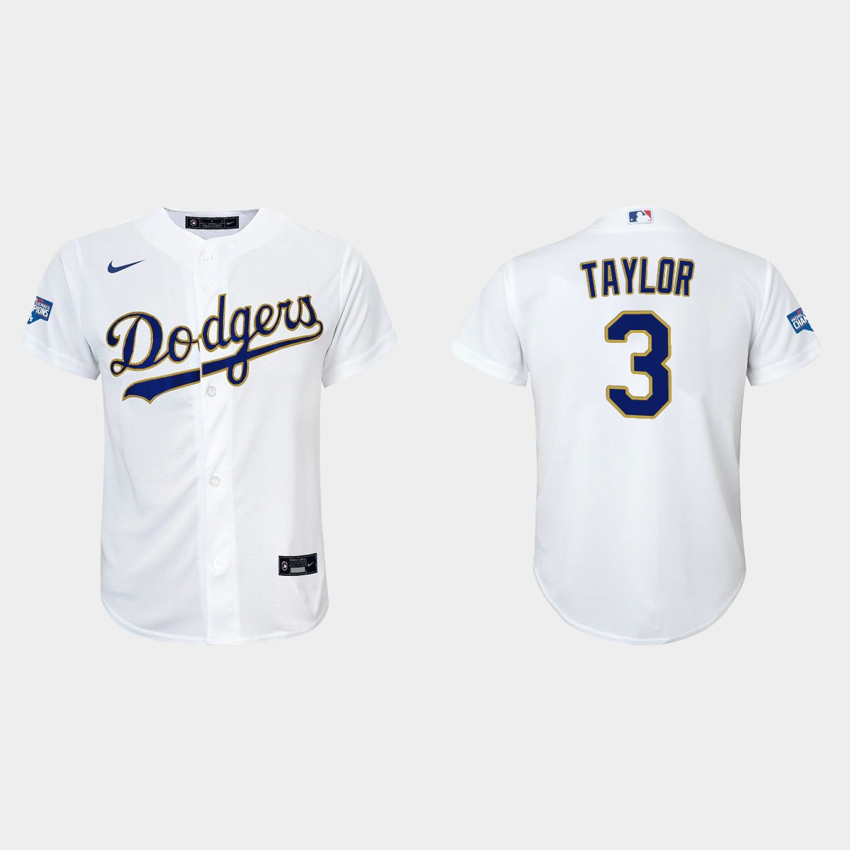 Youth Los Angeles Dodgers Chris Taylor Gold Program White Gold Jersey