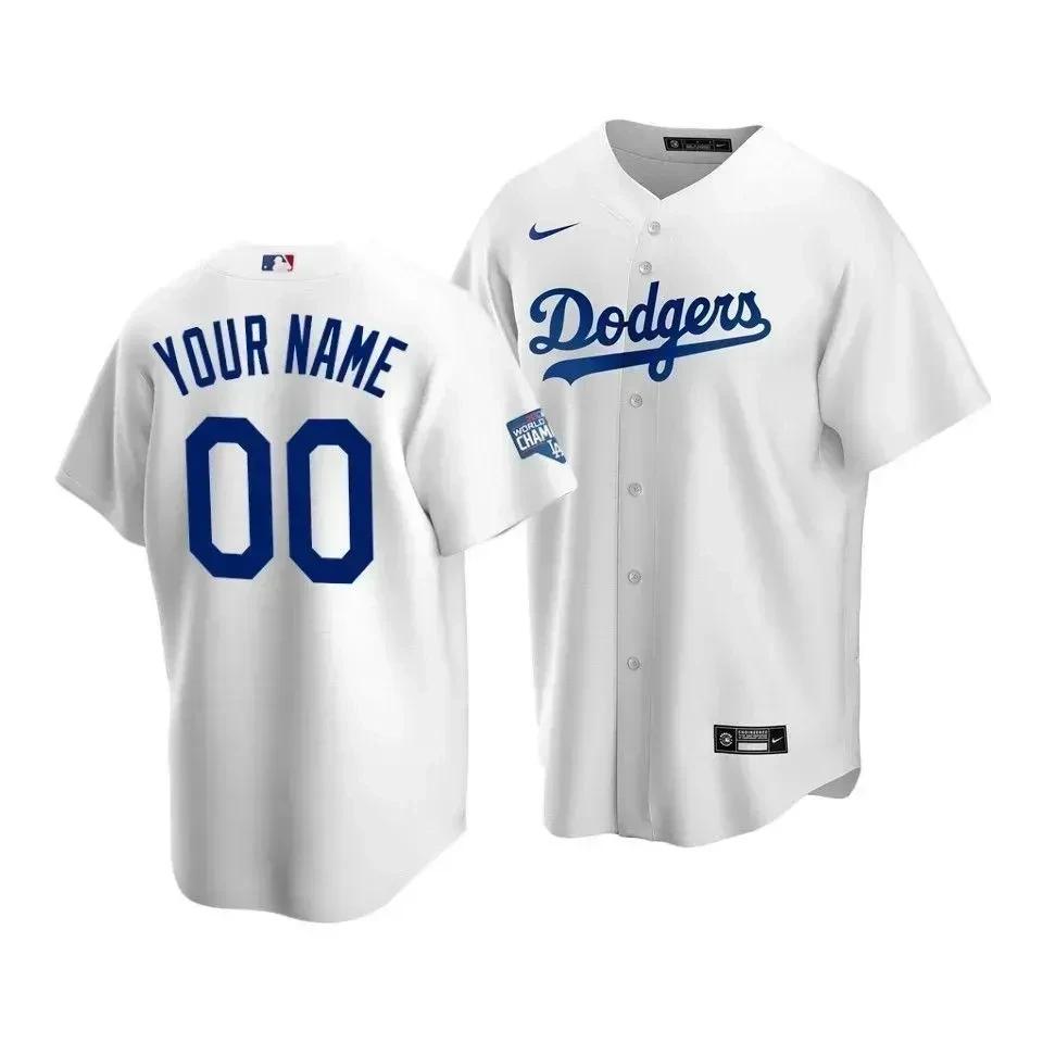 Youth Los Angeles Dodgers Custom 00 World Series Champions Home Jersey White