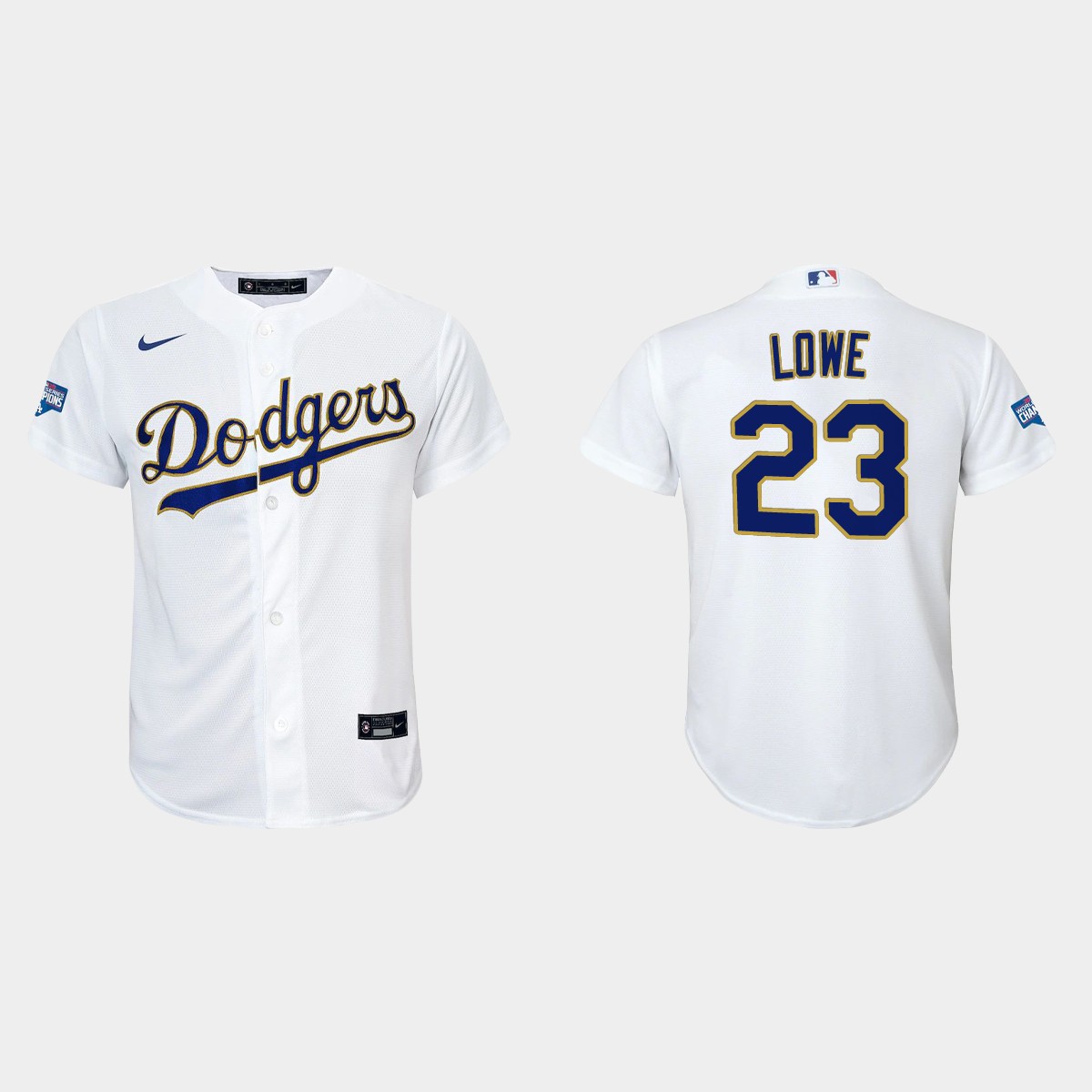 Youth Los Angeles Dodgers Derek Lowe Gold Program White Gold Jersey