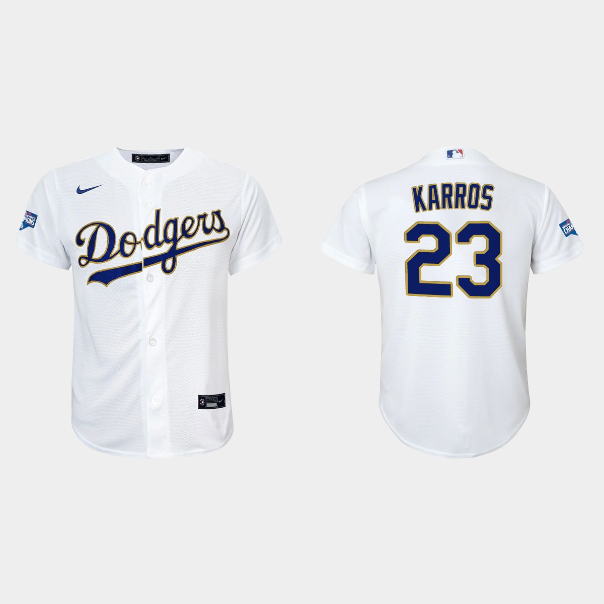 Youth Los Angeles Dodgers Eric Karros Gold Program White Gold Jersey