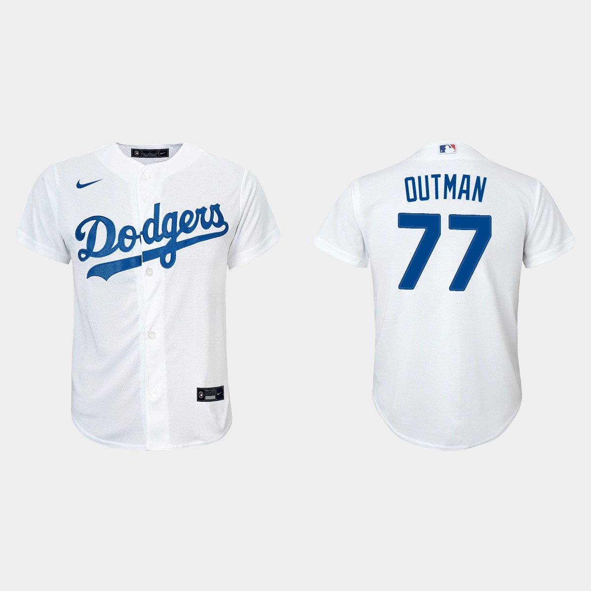 Youth Los Angeles Dodgers James Outman White Home Jersey