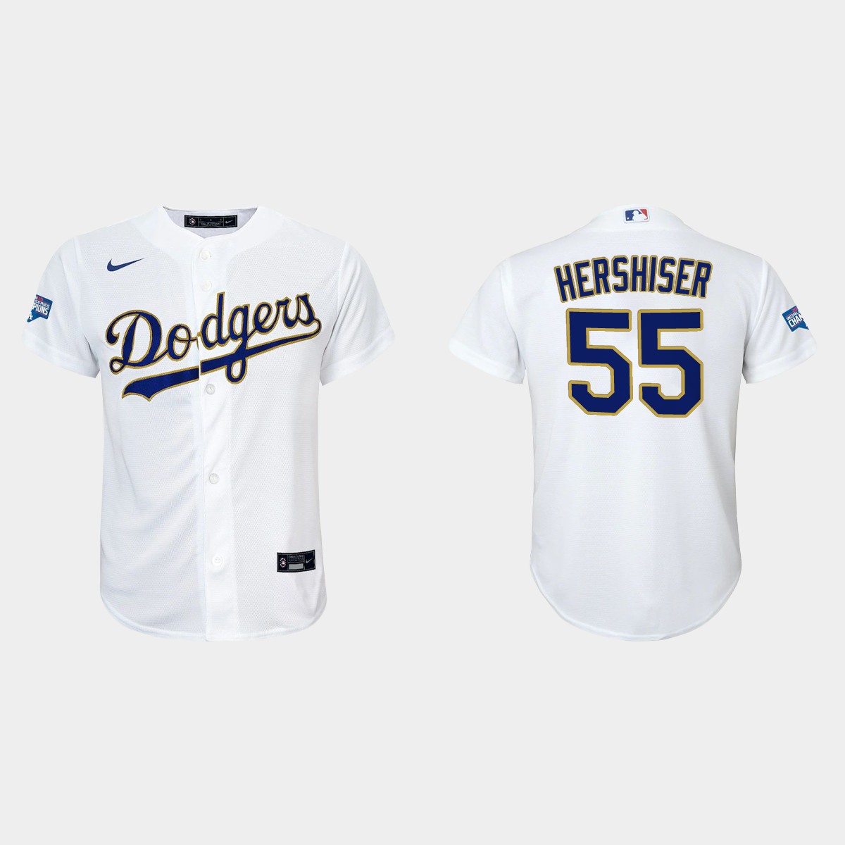 Youth Los Angeles Dodgers Orel Hershiser Gold Program White Gold Jersey
