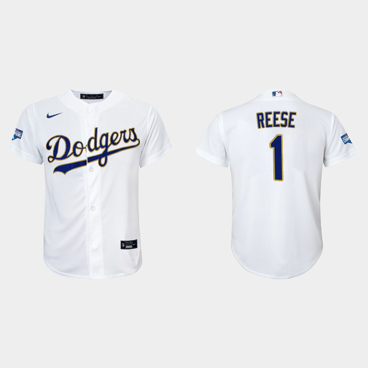 Youth Los Angeles Dodgers Pee Wee Reese Gold Program White Gold Jersey