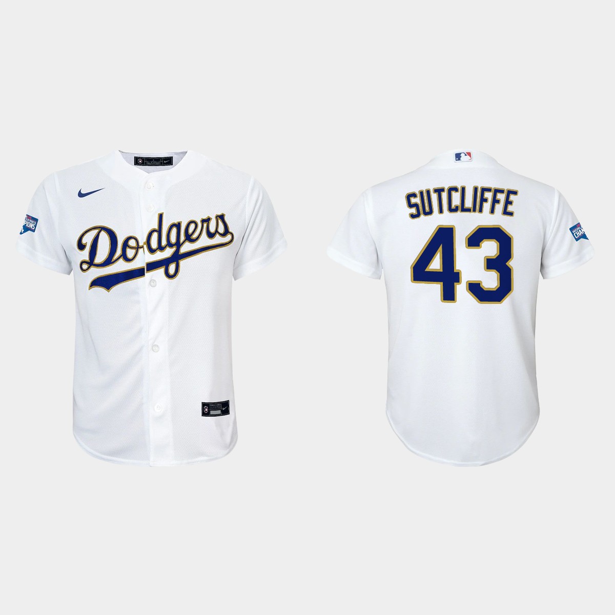 Youth Los Angeles Dodgers Rick Sutcliffe Gold Program White Gold Jersey