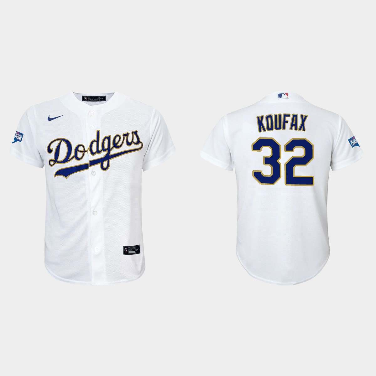 Youth Los Angeles Dodgers Sandy Koufax Gold Program White Gold Jersey