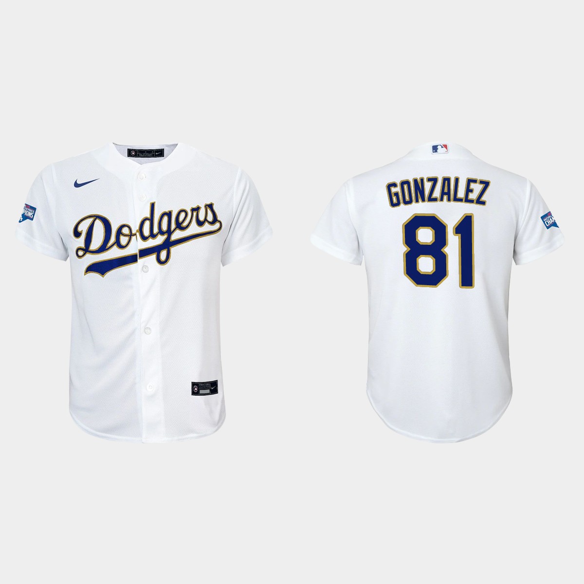 Youth Los Angeles Dodgers Victor Gonzalez Gold Program White Gold Jersey