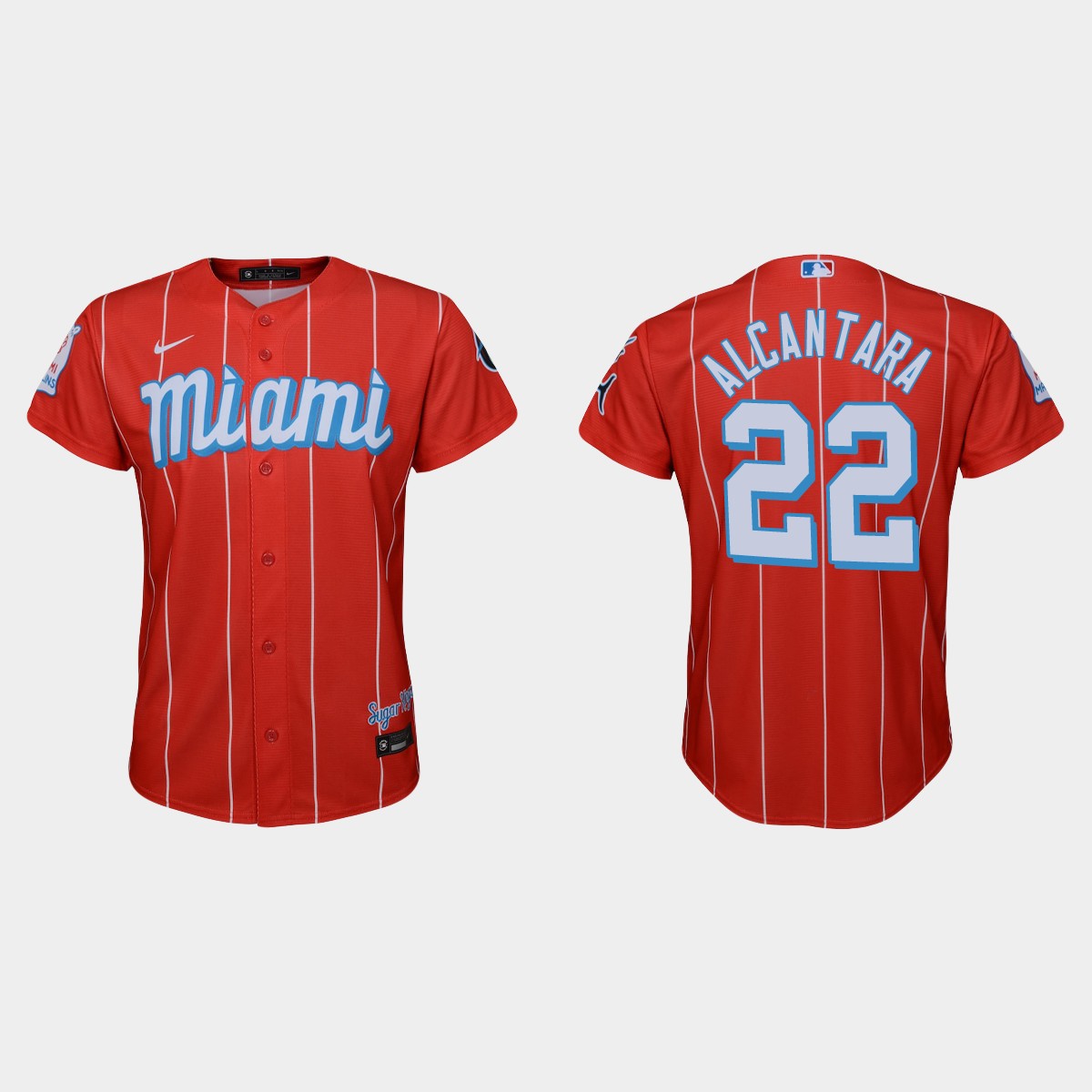Youth Miami Marlins #22 Sandy Alcantara Red City Connect Jersey