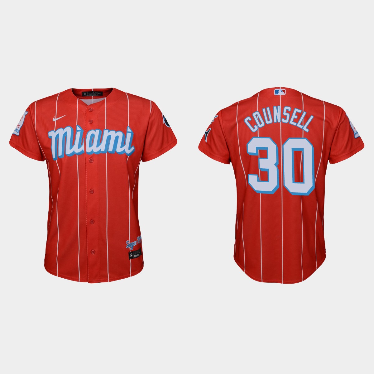 Youth Miami Marlins #30 Craig Counsell Red City Connect Jersey