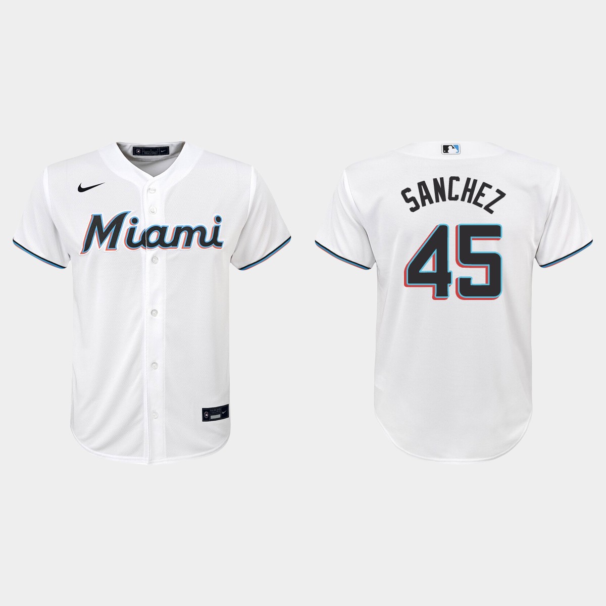 Youth Miami Marlins #45 Sixto Sanchez White Home Jersey