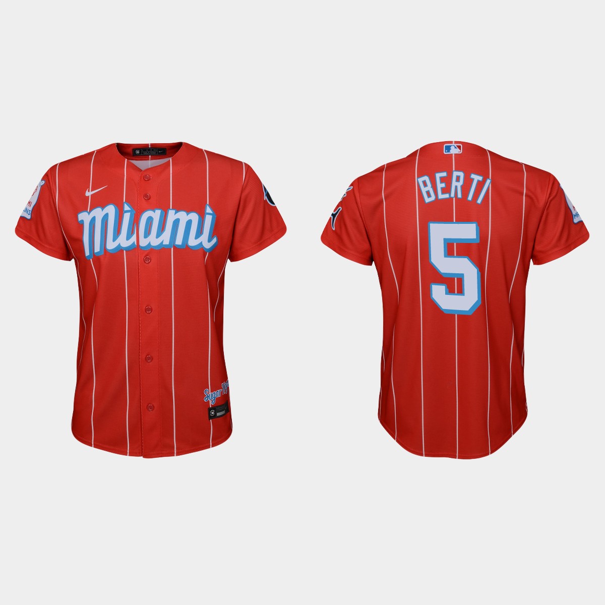 Youth Miami Marlins #5 Jon Berti Red City Connect Jersey