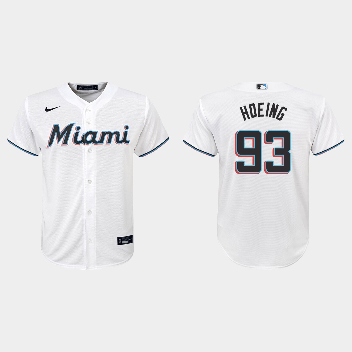 Youth Miami Marlins Bryan Hoeing White Home Jersey