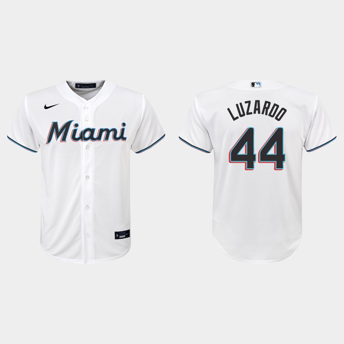 Youth Miami Marlins Jesus Luzardo White Home Jersey