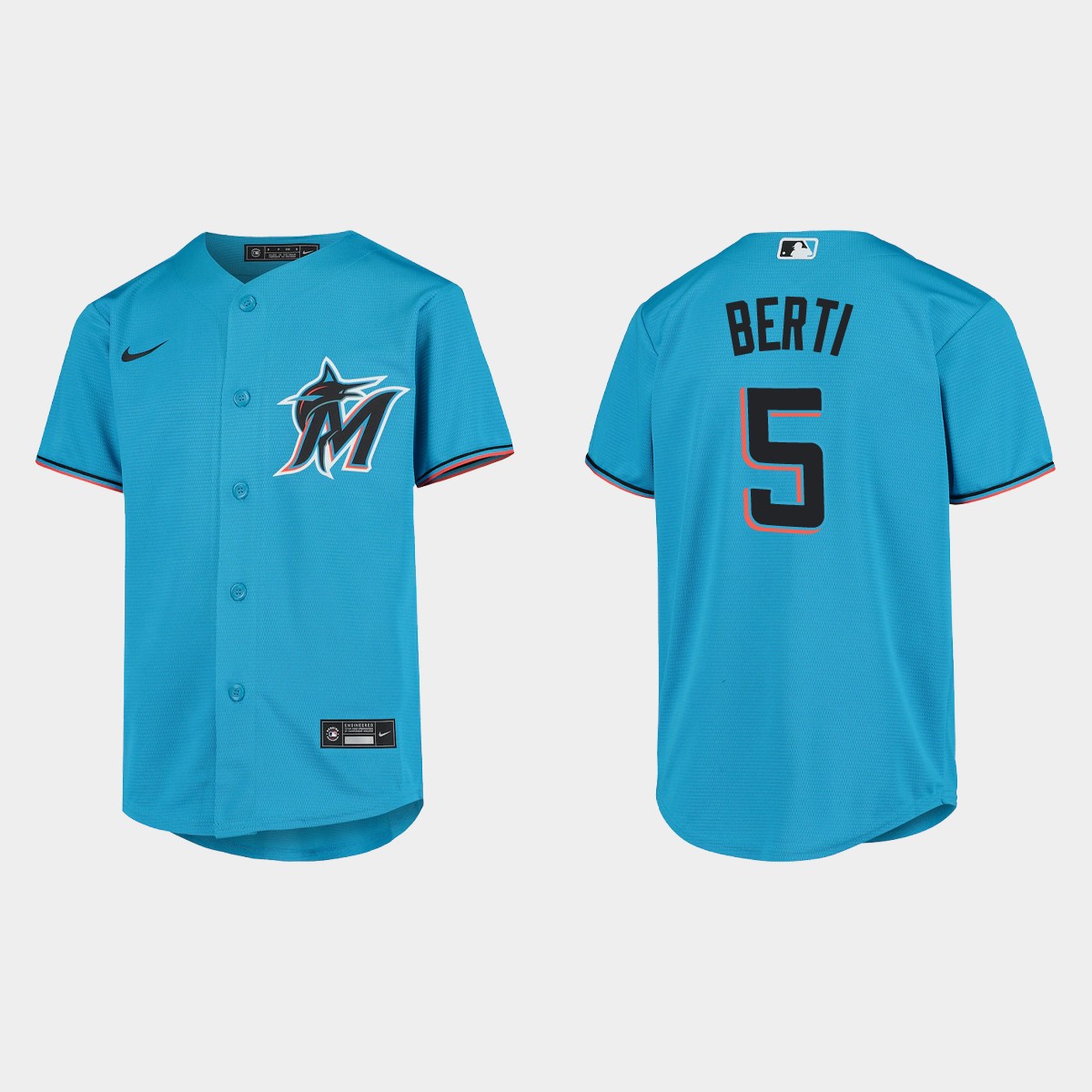 Youth Miami Marlins Jon Berti Blue Jersey