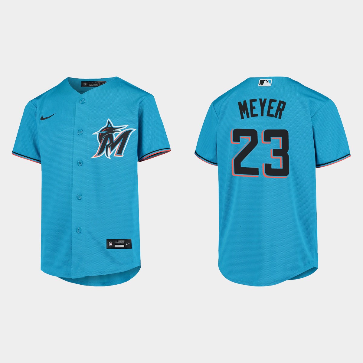 Youth Miami Marlins Max Meyer Blue Jersey