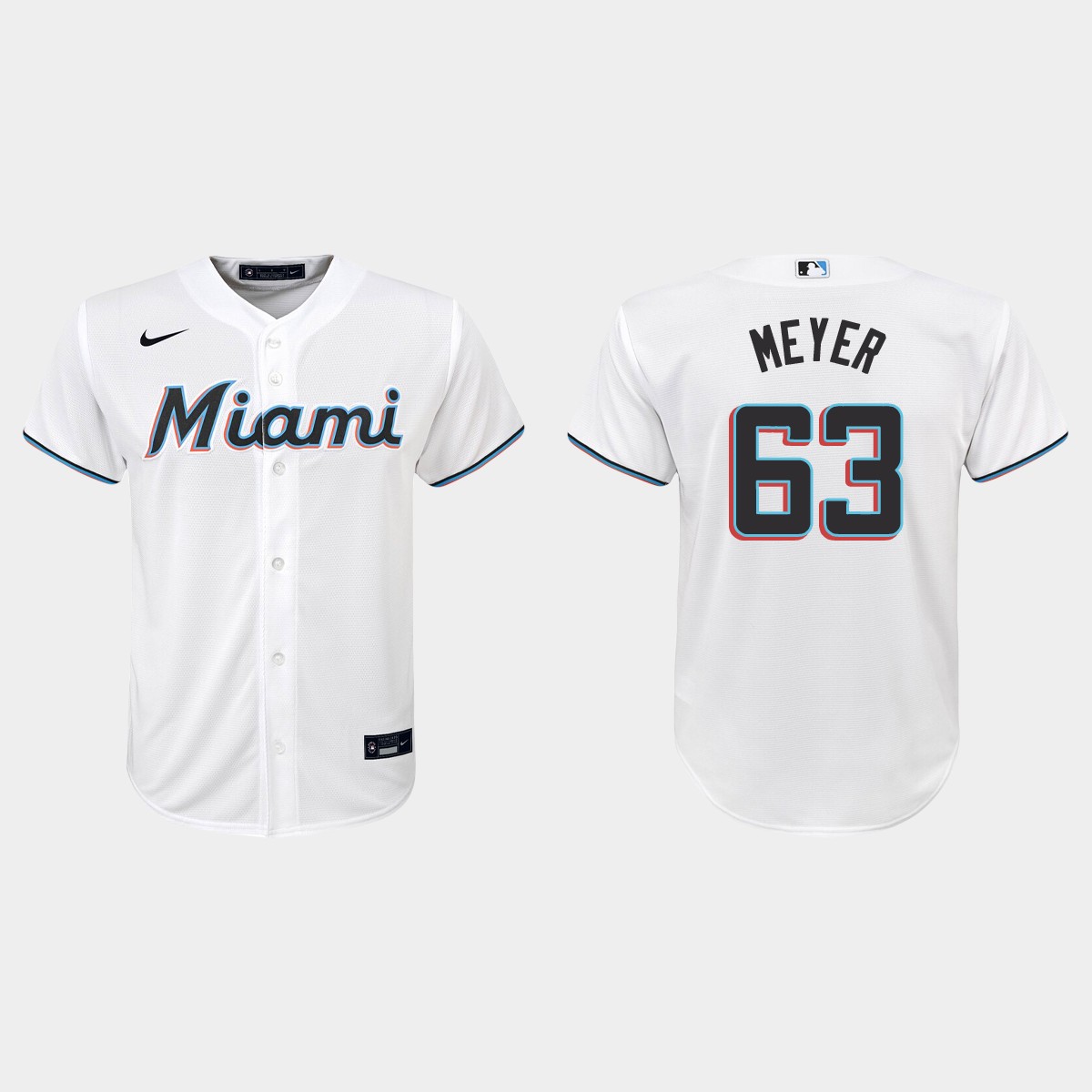 Youth Miami Marlins Max Meyer White Home Jersey