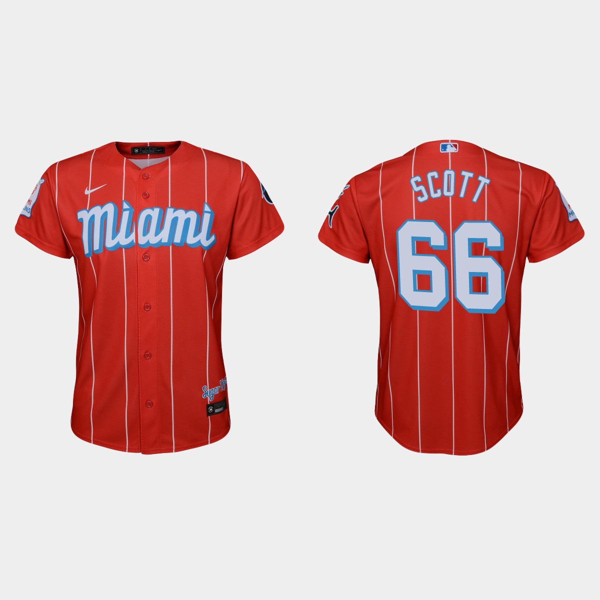 Youth Miami Marlins Tanner Scott Red City Connect Jersey