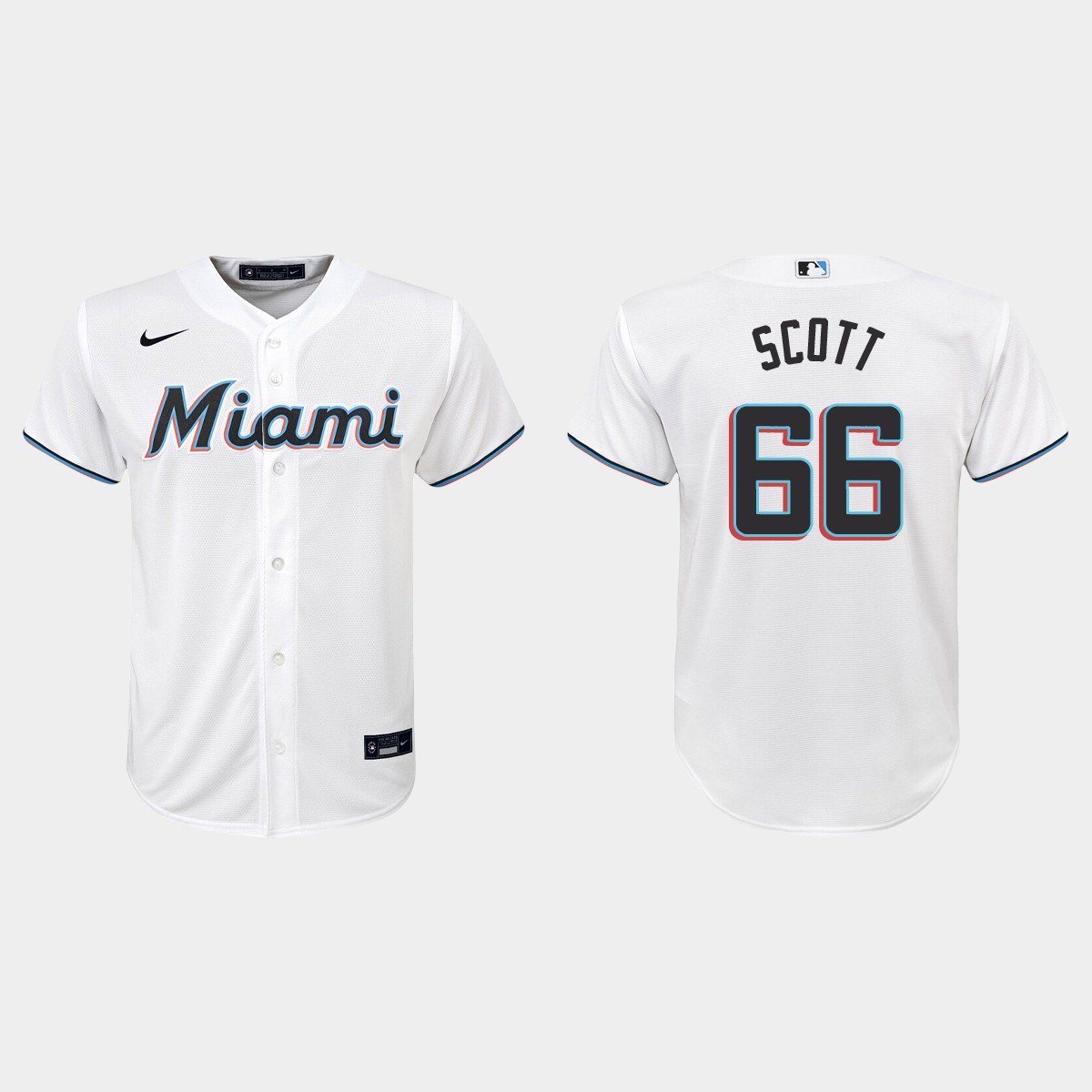 Youth Miami Marlins Tanner Scott White Home Jersey