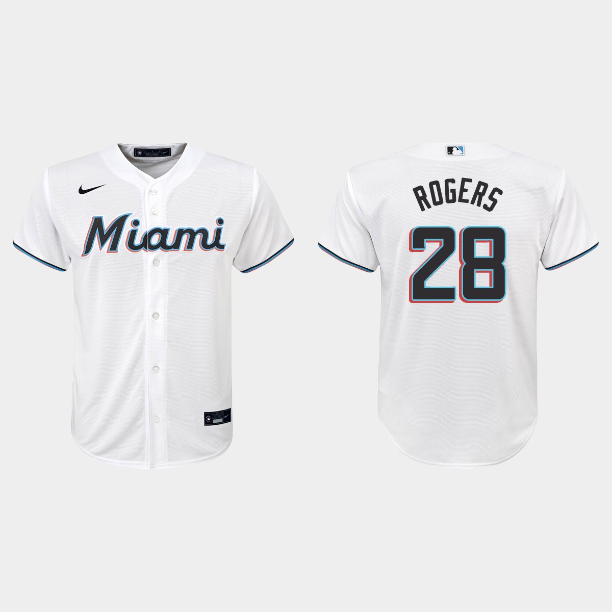 Youth Miami Marlins Trevor Rogers White Home Jersey