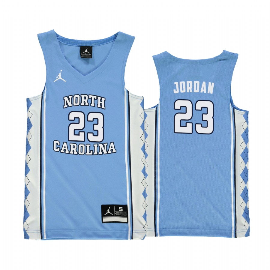 Youth Michael Jordan #23 Light Blue New Silhouette Jersey