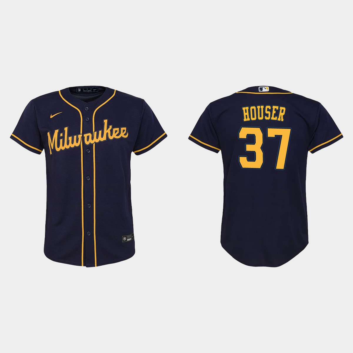 Youth Milwaukee Brewers Adrian Houser Navy Jersey