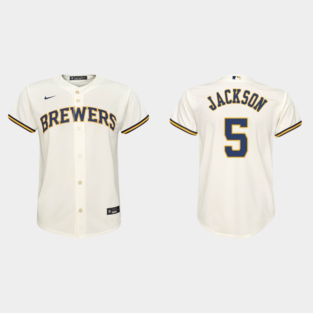 Youth Milwaukee Brewers Alex Jackson Cream Home Jersey