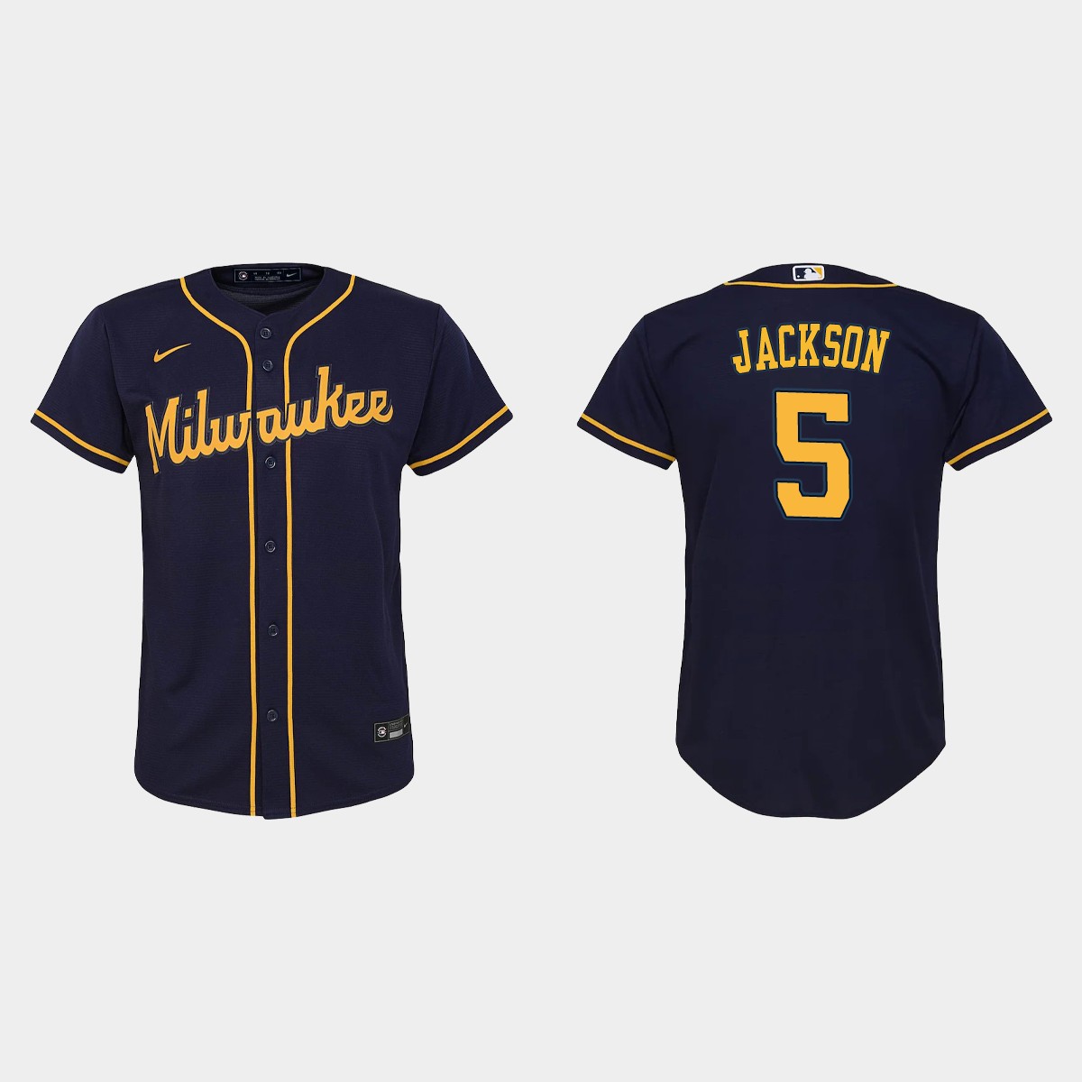 Youth Milwaukee Brewers Alex Jackson Navy Jersey