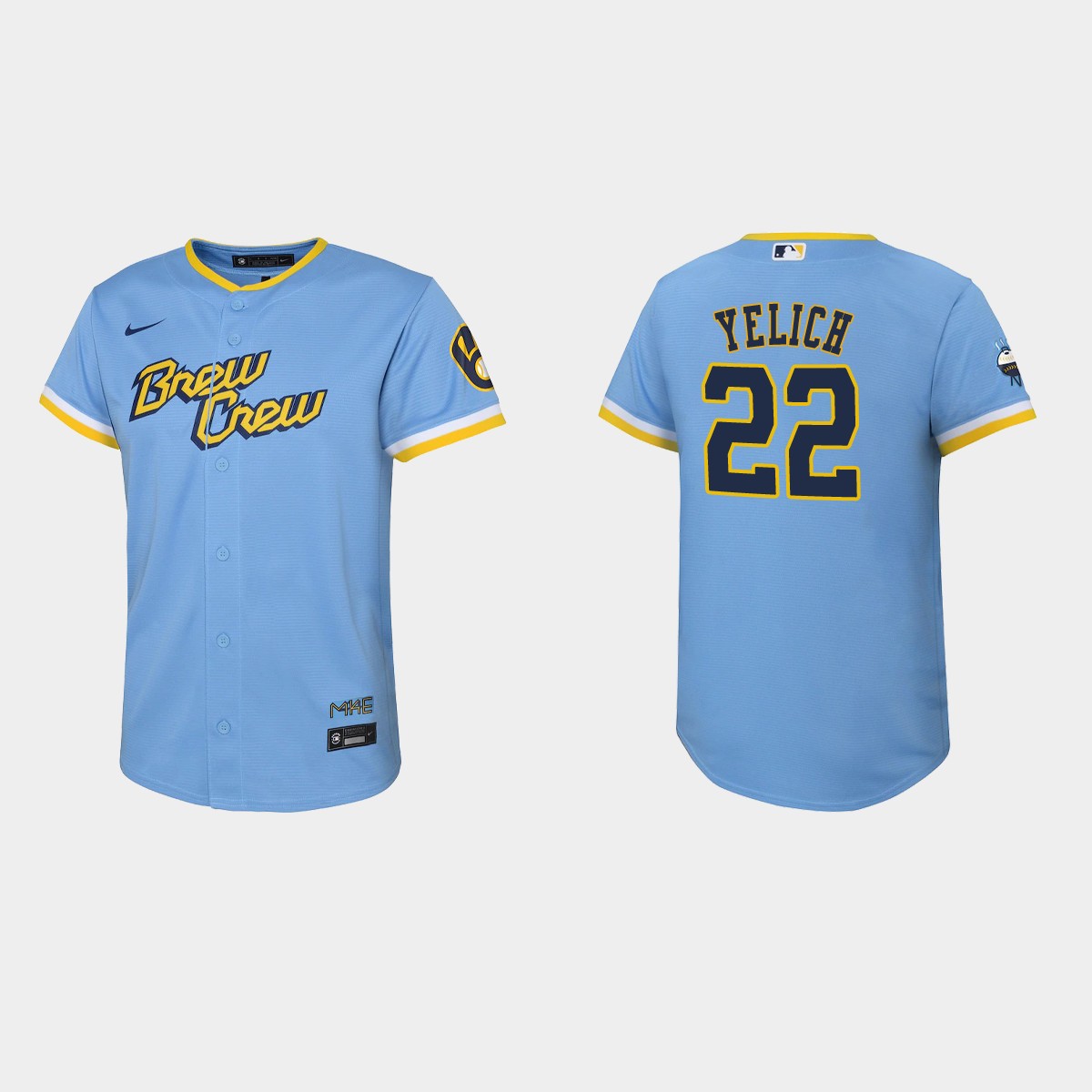 Youth Milwaukee Brewers Christian Yelich Powder Blue City Connect Jersey