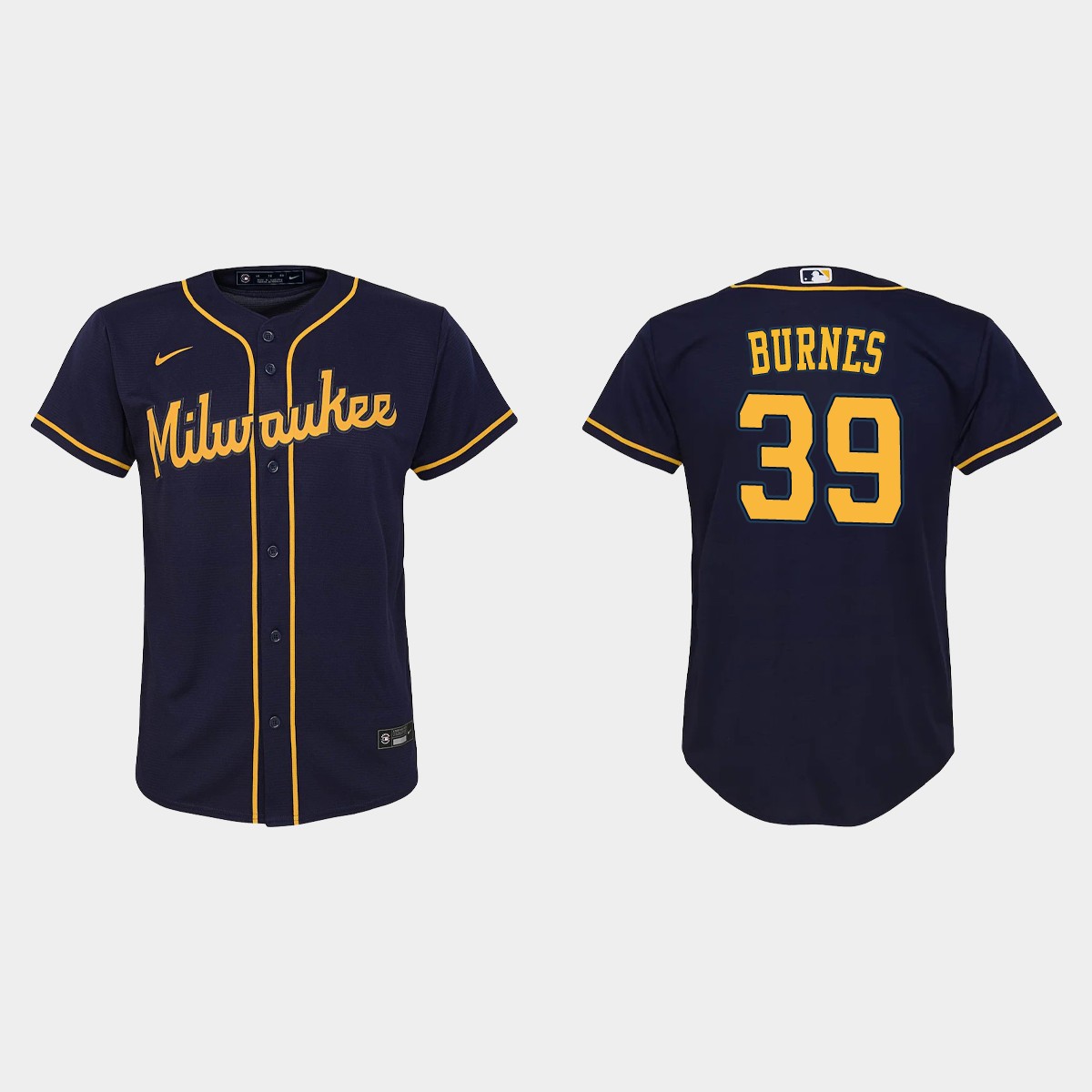 Youth Milwaukee Brewers Corbin Burnes Navy Jersey