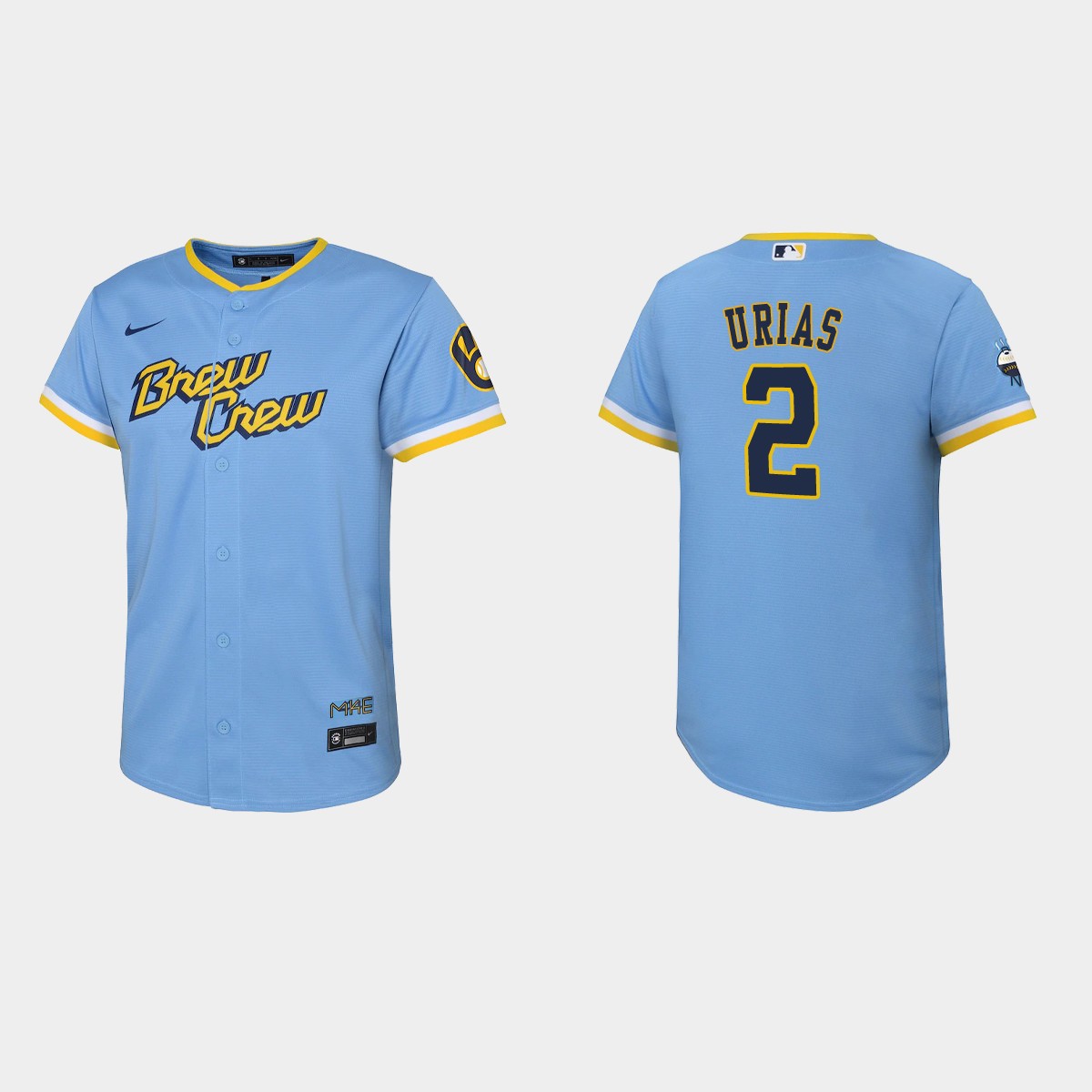 Youth Milwaukee Brewers Luis Urias Powder Blue City Connect Jersey