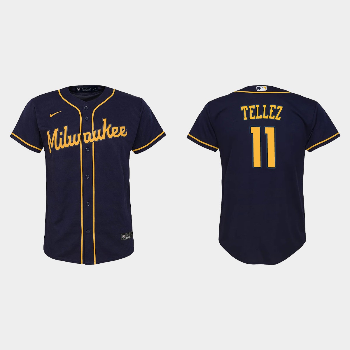 Youth Milwaukee Brewers Rowdy Tellez Navy Jersey