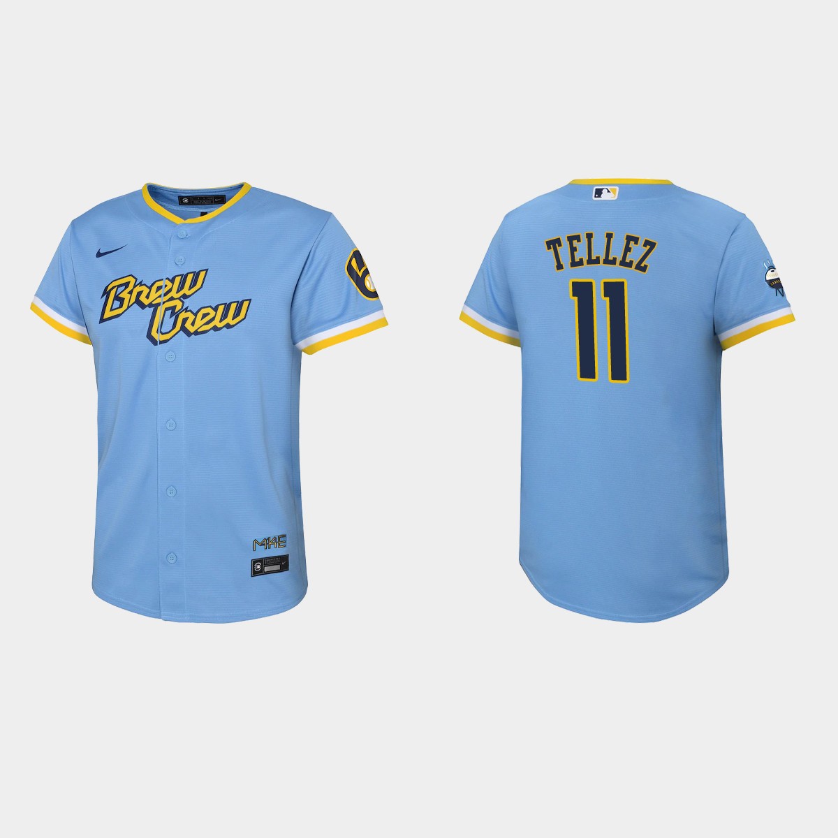 Youth Milwaukee Brewers Rowdy Tellez Powder Blue City Connect Jersey