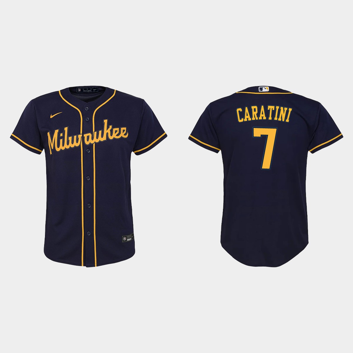Youth Milwaukee Brewers Victor Caratini Navy Jersey